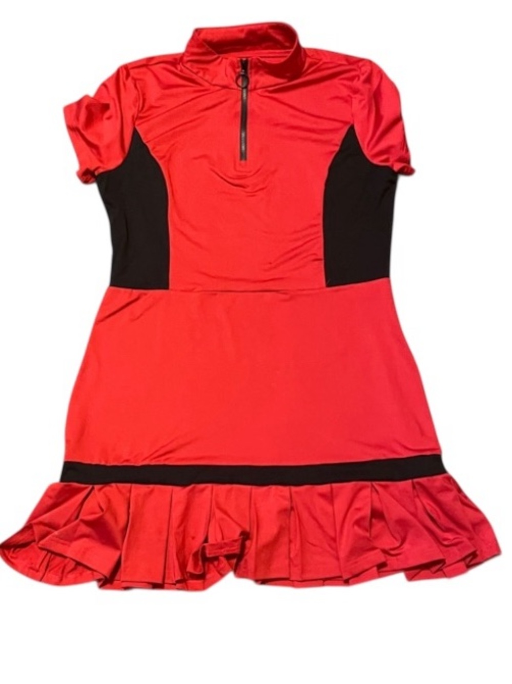 Jack Smith Red and Black Zip-Front Athletic Sport Dress Sz. L